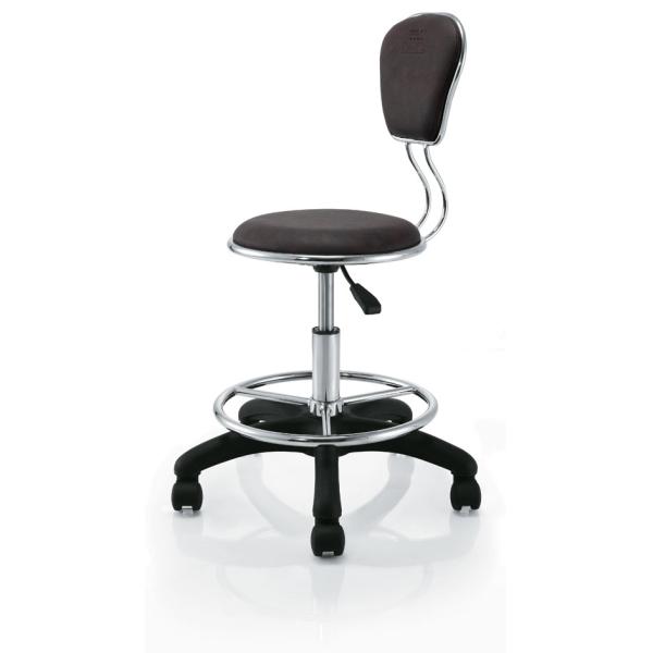 Seat Hight Adjustable Bar Chair Backrest For Hair Salon , Brown Color