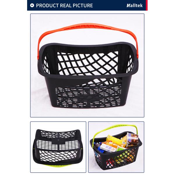 Single Handle Cosmetic Retail Shopping Plastic Basket For Supermarket