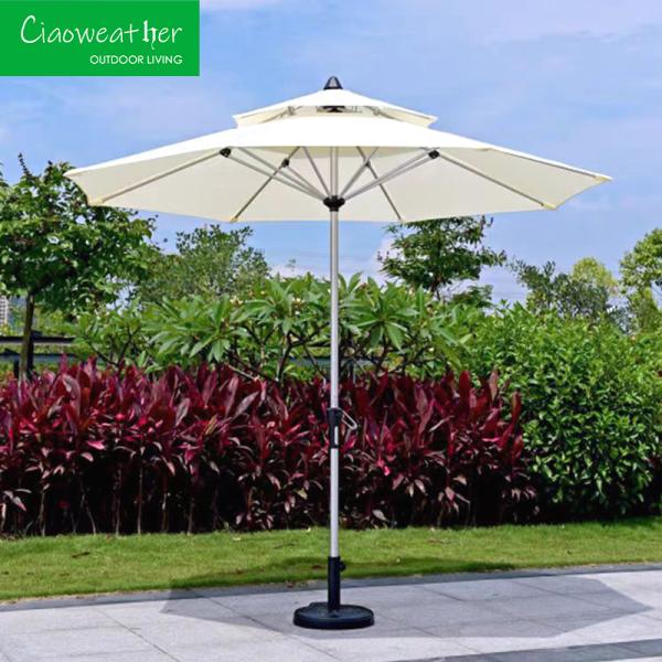 Outdoor Waterproof Middle Pole Umbrella Modern Garden Furniture for Coffee Shop