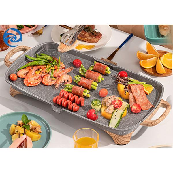 Stone Wood Grain Electric Grills Griddles Skillets 1350W 220V