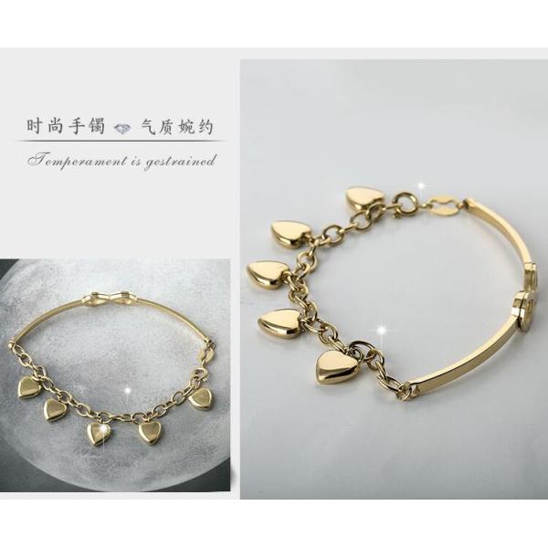 Stainless Steel Lucky Charm Love Clover Irish Good Luck Bracelet, Heart Pendant Bracelet