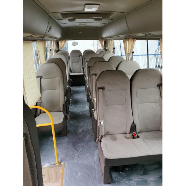 LHD Second Hand Coaster Bus Hino Engine 23 Seater Khaki Bus With Luxury A/C System