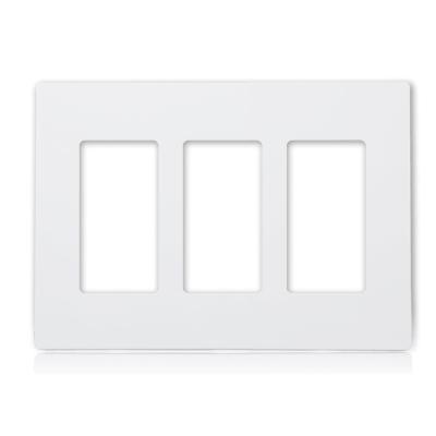 Glossy Finish Triple Gang Wall Plate Screwless 3 Gang Face Plate Rectangular For Wall Socket
