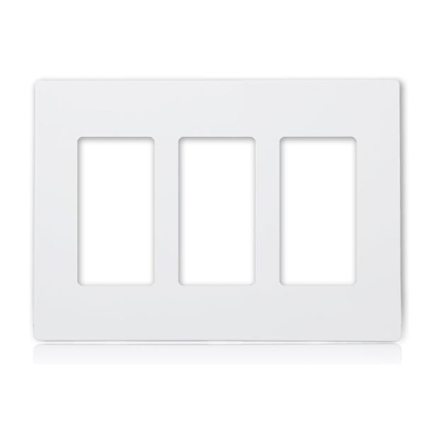 Glossy Finish Triple Gang Wall Plate Screwless 3 Gang Face Plate Rectangular For Wall Socket