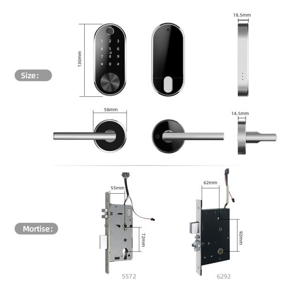 Electronic Door Locks Standard Mortise Aluminum Alloy For Home Room