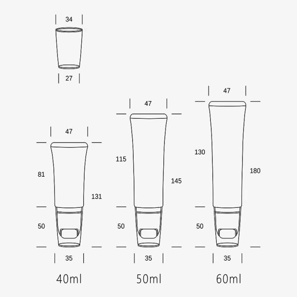 Soft Tube Cosmetic Plastic Soft Tube with various applicators Including Aluminium Film Sealing Cosmetic Packaging Suitable for Creams and Serums
