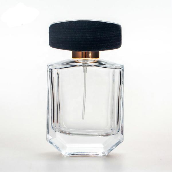 30ml Empty Glass Perfume Bottles 28MM 28/400 Square Wooden Caps