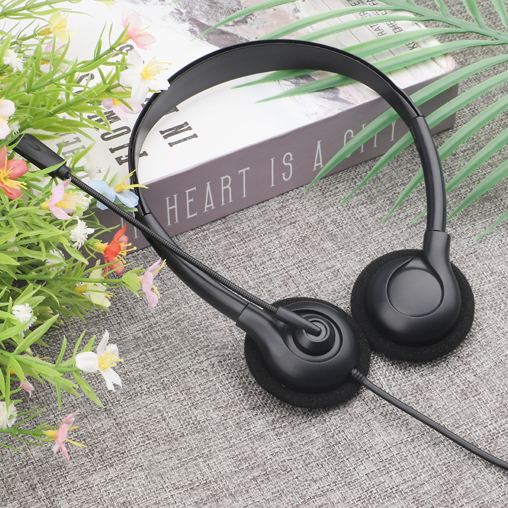 JTY-0123 Colorful Wired Head Mounted Telephone Headphones with Foldable Microphone Lightweight Online Learning Office Headphones Support Logo Color Plug OEM/ODM Private Model Customization