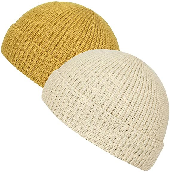 La plaine acrylique jaune tricotent la taille adulte de Beanie Hats With Short
