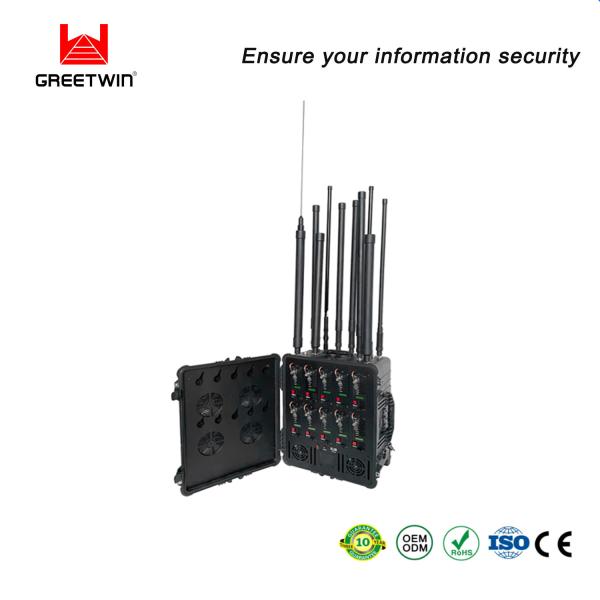 RCIED DDS 10 Antennas Cell Phone Jammer 2G 3G 4G 5G 2.5dBi 100W VHF