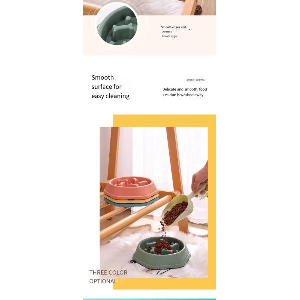 Собаки и кошки Пластиковая чаша для медленного питания - это антизадыхающаяся и быстро глотающаяся костная модель для домашних животных