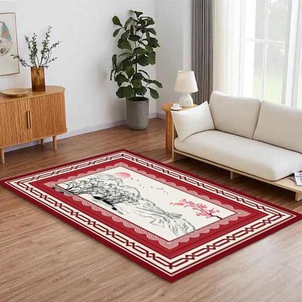 Crystal Velvet Living Room Carpets New Style Chinese Dining Room Floor Mat