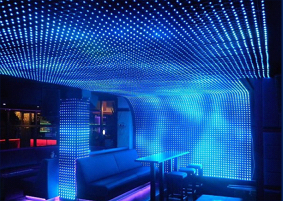 Curtain Outdoor LED Advertising Panel , Exterior Advertising Display Glass Window