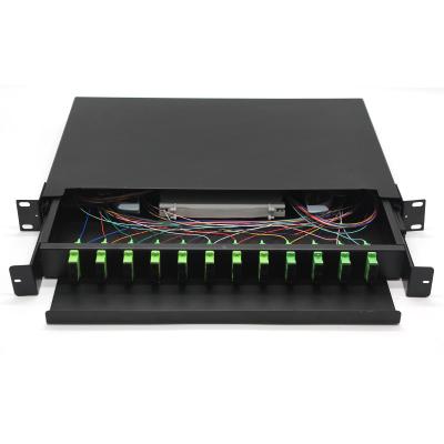 1U ODF Fibre Optic Cable Termination Boxes 12 Port 24 Port 48 Port