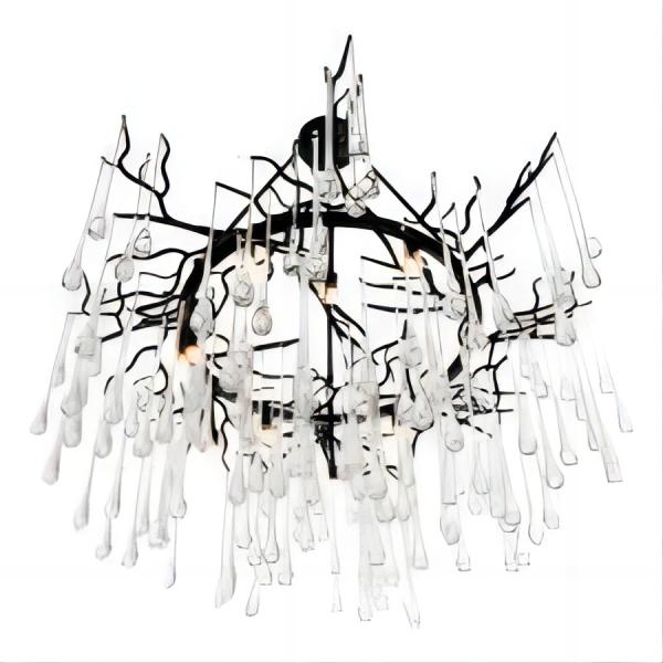 люстра падения современной хрустальной люстры 3000K 4000K 6500K ясная стеклянная