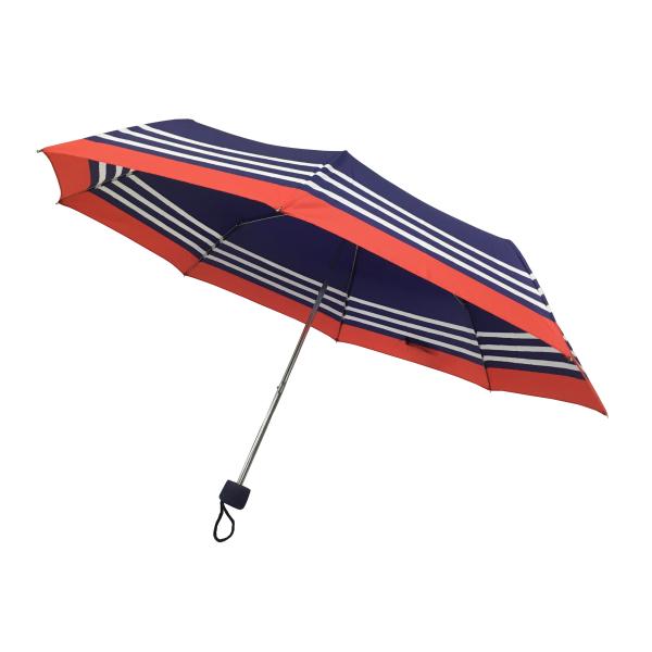 Зонтик Pongee рамки цинка голубой нашивки складной для дам