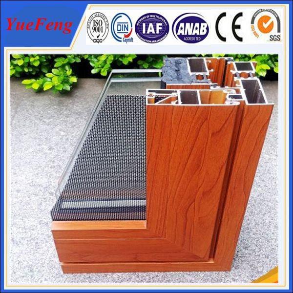 wood finished aluminum extrusion profiles, aluminum window frames price per ton
