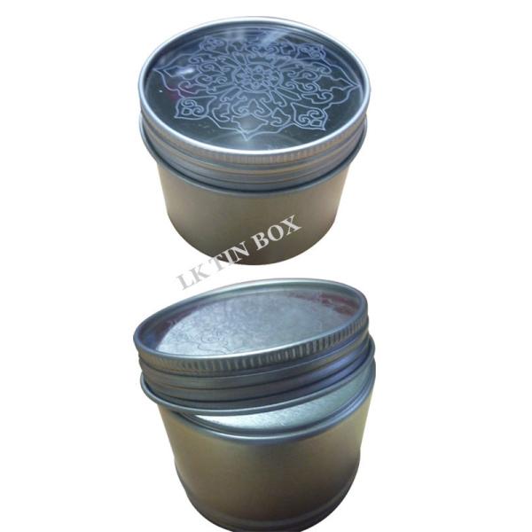 Lata de lata redonda de 75 latas de lata da vela do grama que empacota para a janela do picosegundo das velas na tampa