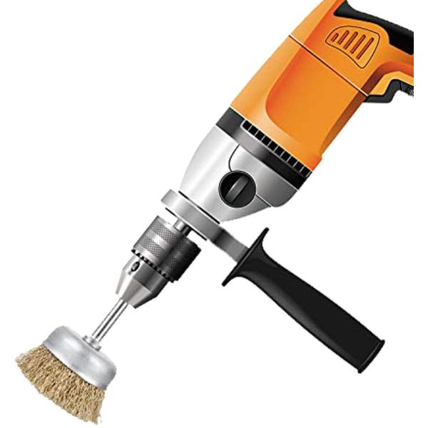 sistema de cepillo de la rueda del alambre de los 8.5cm 2pcs que anuda el cepillo de acero inoxidable de la taza que prensa