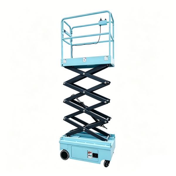 Indoor Mini Forklift Lifting Scissors Lift Platform Vehicle 30 Ft For Uneven Ground