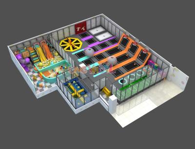Cool Themes Commercial Trampoline Equipment Customizable Indoor Playground With Trampoline