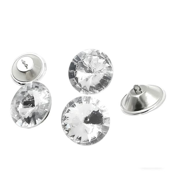 Sofa Cushioned Backrest Decorative Sofa Crystal Buttons Chair Glass Rhinestone Buttons Headboard Sofa Sewing DIY Decorations