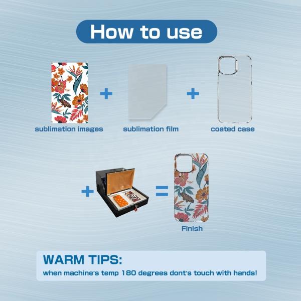 Coque de téléphone transparente à sublimation enduite, coque de téléphone transparente personnalisée pour transfert thermique