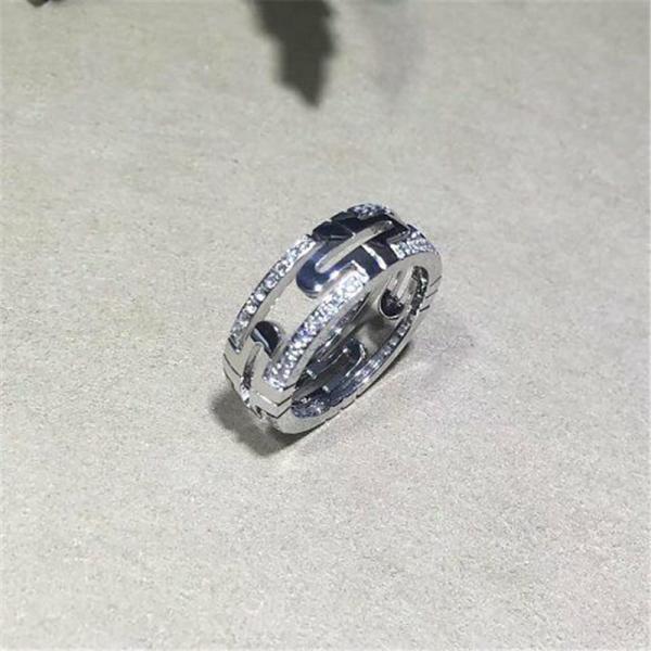 Luxury jewe factory parentesi series ring 18k white gold yellow gold rose gold diamond  ring