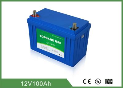 Bateria 12V 100Ah do fosfato do lítio de Topband com terminais maiores altos