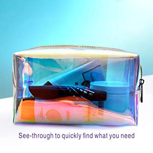 Small Clear PVC Waterproof Bag with Zipper Closure, Mini Portable Transparent Plastic Organizer Pouch for Cosmetic, Make