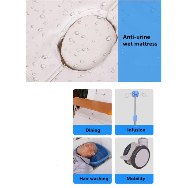 Length 2000mm Hospital Nursing Bed Remote Control Icu Hospital Bed