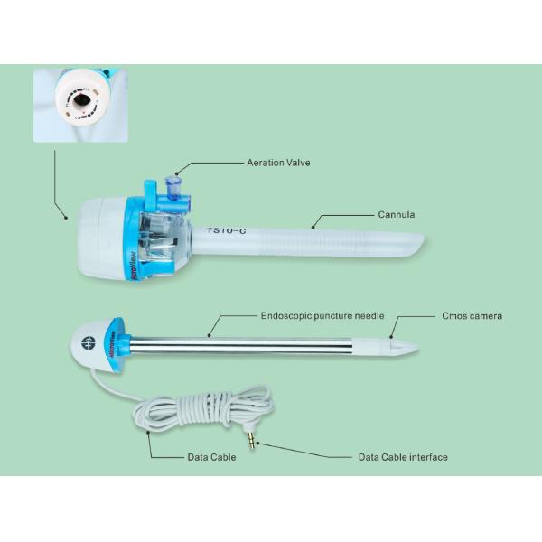 Stainless Steel Needle Disposable Laparoscopic Trocar With Optical Trocar Camera