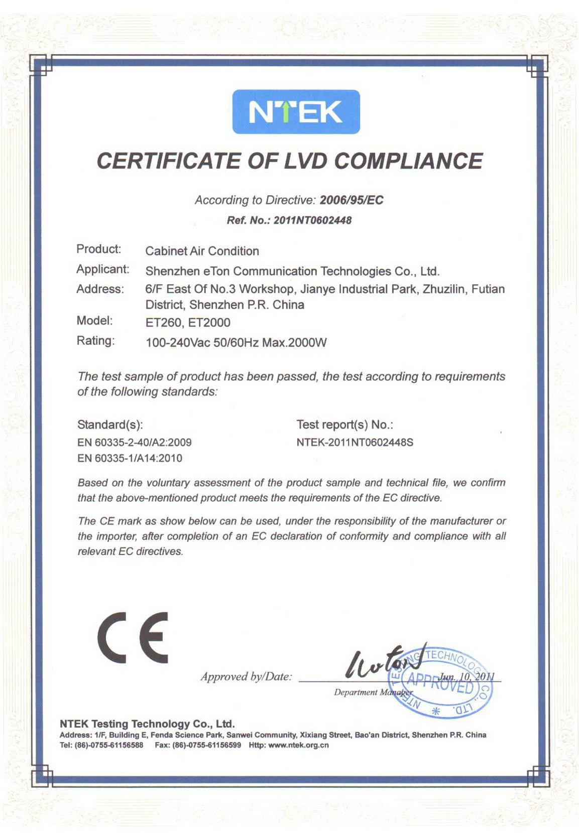 TIANJIN ESTEL ELECTRONIC SCIENCE AND TECHNOLOGY CO., LTD Сертификации