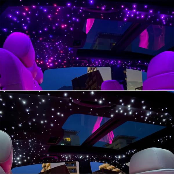RGBW 16W Волоконно-оптические потолочные фонари Звездный комплект Twinkle 12v Автомобильная крыша Звездный свет