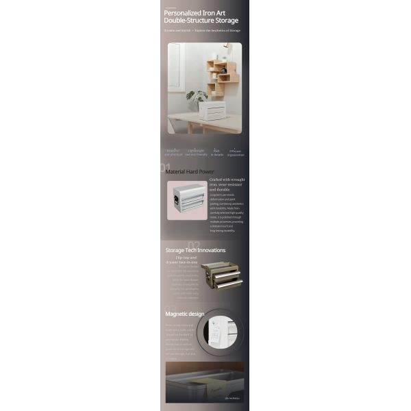 TYXD Metal Storage Box Box with Drawers Desktop Storage Box Cosmetic Storage Box Multi-layer Storage Cabinet