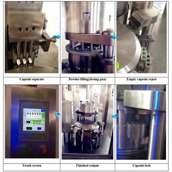 Full Auto Hard Capsule Filling Machine for Medicinal Powder , 24000 Capsules / h