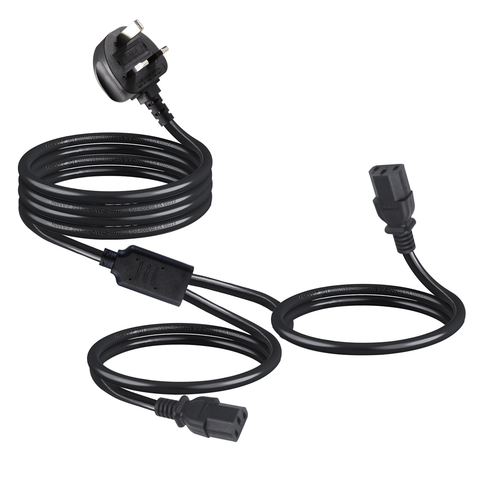 Кабель питания разветвитель UK BS1363 на двойной IEC C13, 1-7 м