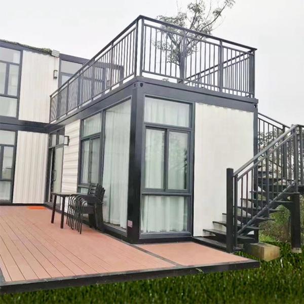 Zontop  Luxury 40 Feet Stackable Flat Pack Foldable Tempered Glass Detachable  Portable Modern Container House
