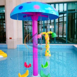 Fiberglass Outdoor Splash Pad Mushroom Shape For Kids Play Pool