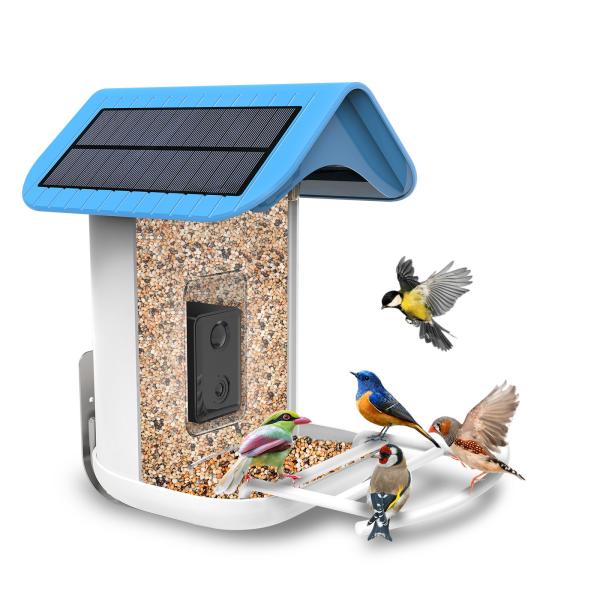 O AI reconhece a câmera do alimentador do pássaro de Smart com o carregador 5200 MAH Battery do painel solar