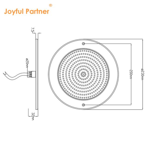 IP68 Waterproof Light 35W Ultra Slim H7.5mm Outdoor Lighting ABS Material DC 12V Wall Mounted Pool Lights