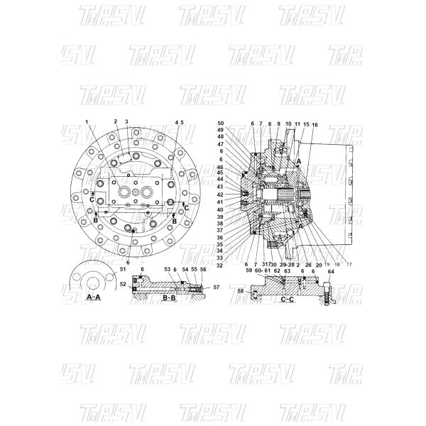 1R-5862 High Durability and Long-lasting E312 Excavator Travel Motor Shaft with Transport Packaging Dealed Bag