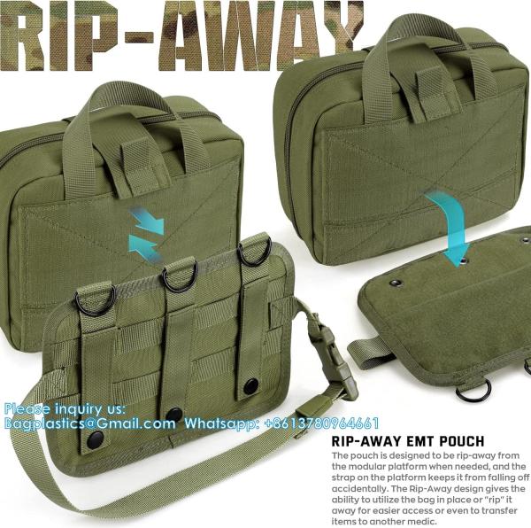 Outdoor Utility Medical Pouch Tactical MOLLE Accessory Pouch Medical Pouch Tactical First Aid Pouch EMT Rip-Away IFAK