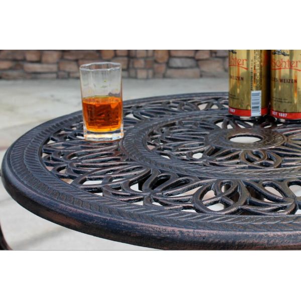 Hifine HFCS-001 Modern Outdoor Furniture Dining Table Set Cast Aluminum Table and Chairs
