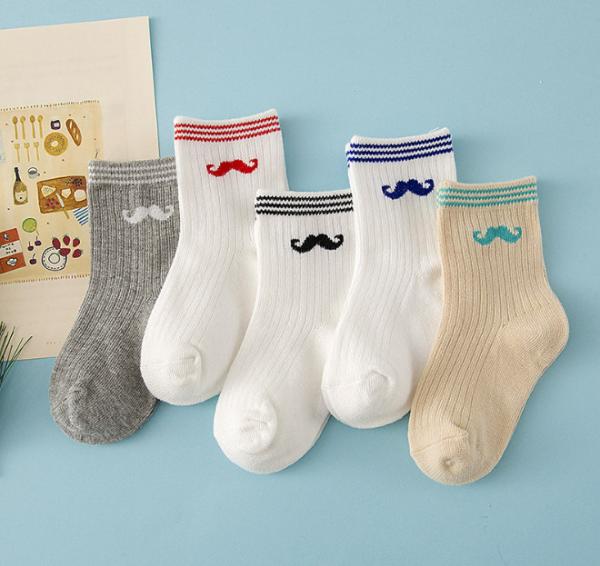 Eco Friendly Kids Tube Socks , Kids Striped Socks Cotton White Asian Teen School Boy Socks