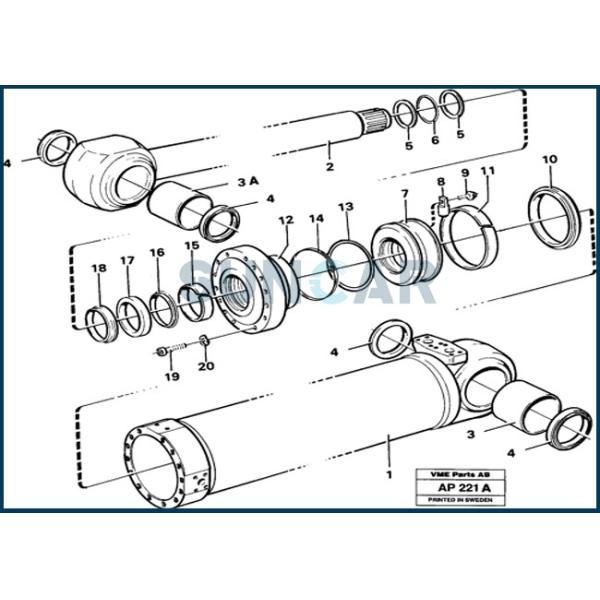 VOE 11999892 VOE11999892 Комплект уплотнения для тяжелого гидравлического цилиндра L120C L120D SUNCARVOLVO