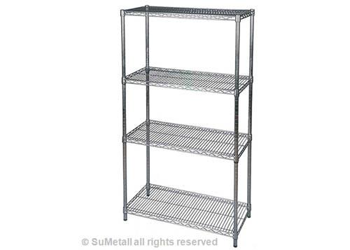 4 Levels Metal Chrome Wire Shelving , Household Wire Storage Shelving 36 X 18 X 72