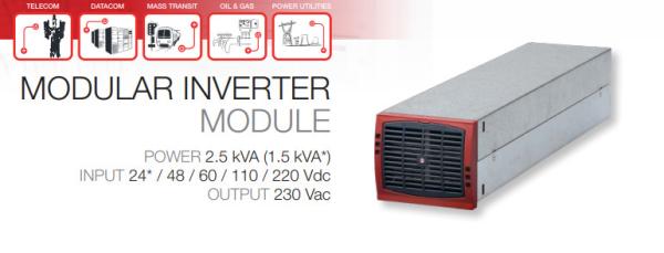 Part No. T321740201 Bravo 10 - 48/230 Modular Inverter To Efficiently Secure Critical Applications From 1.25 KVA CE+T