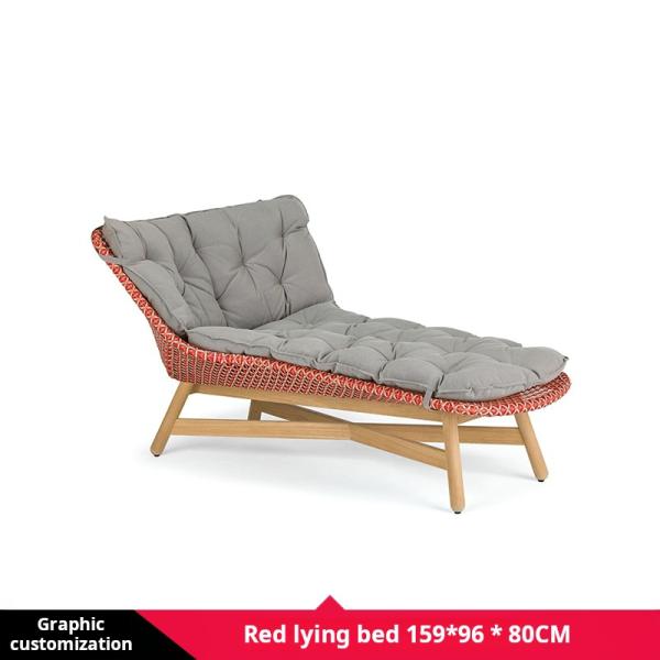 Contemporary PE Rattan Chairs Teak Wood Table Chair Set Outdoor Customized Furniture