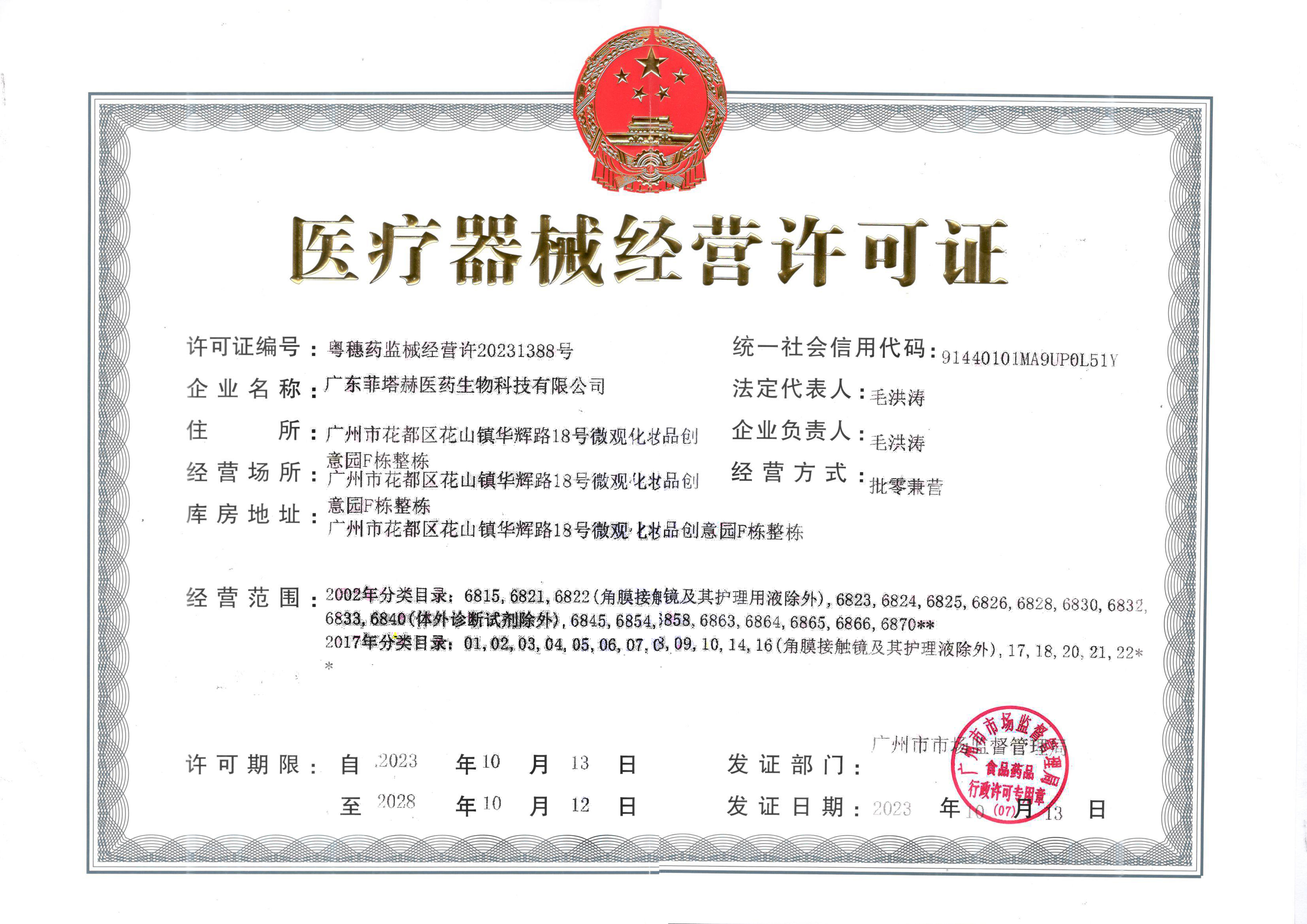 Guangdong Fitakh Pharmaceutical Biotechnology Co., Ltd. Certifications